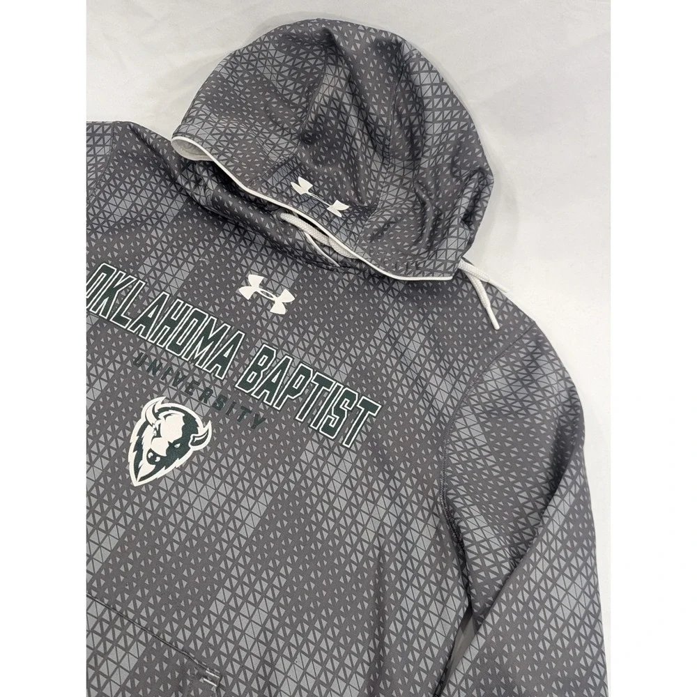 Oklahoma Baptist University Men M Under Armour Bison Pullover Hoodie Loose‎ Fit